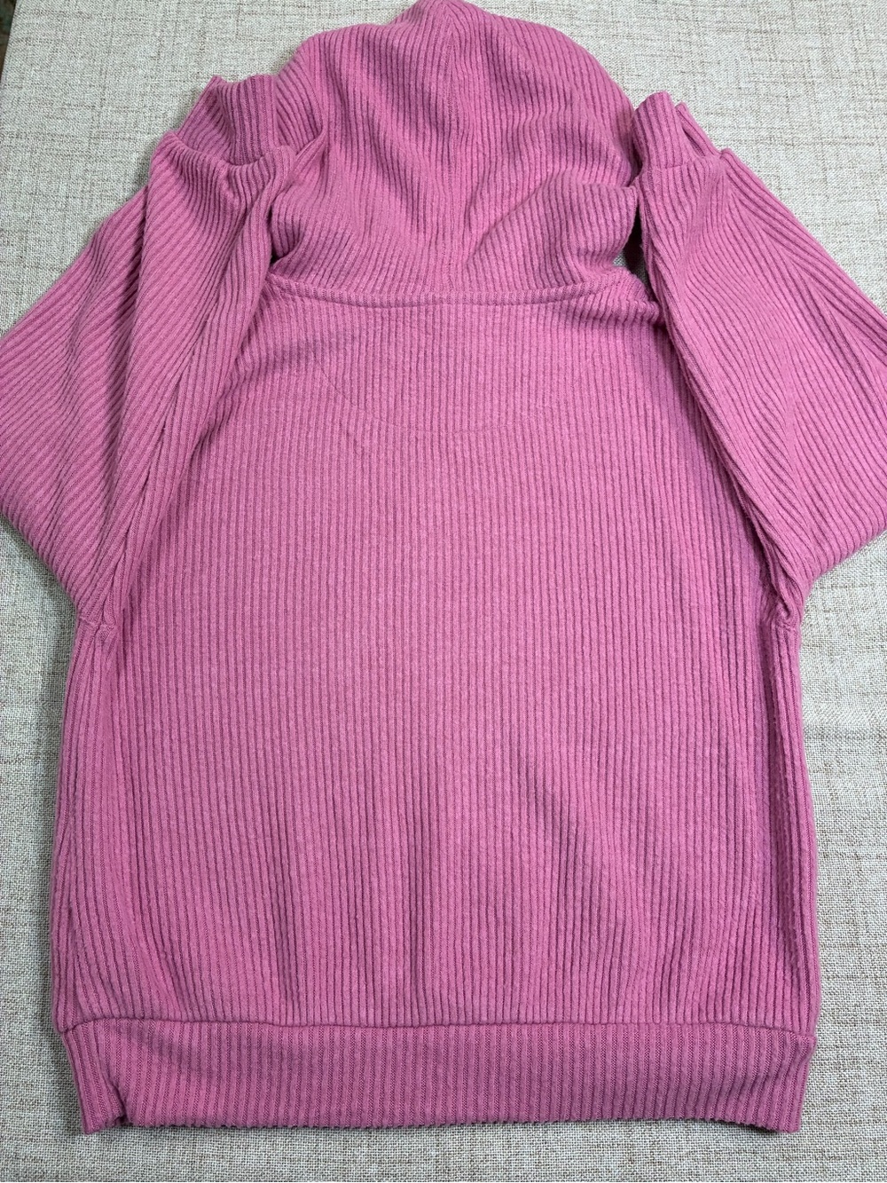 Nike Ribbed Pink Hoodie Sweatshirt for Women - Picture 4 of 8